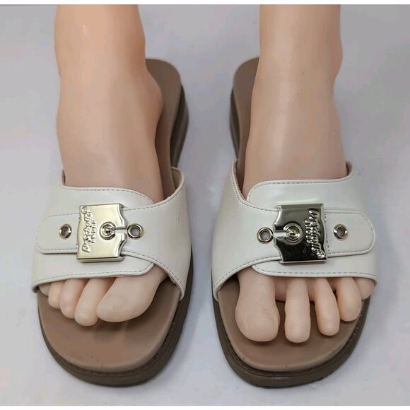 Dr. Scholl's Buckle Slide Sandals Womens Size US 9 EU 40 Island Icon Ivory Cream - Picture 5 of 10